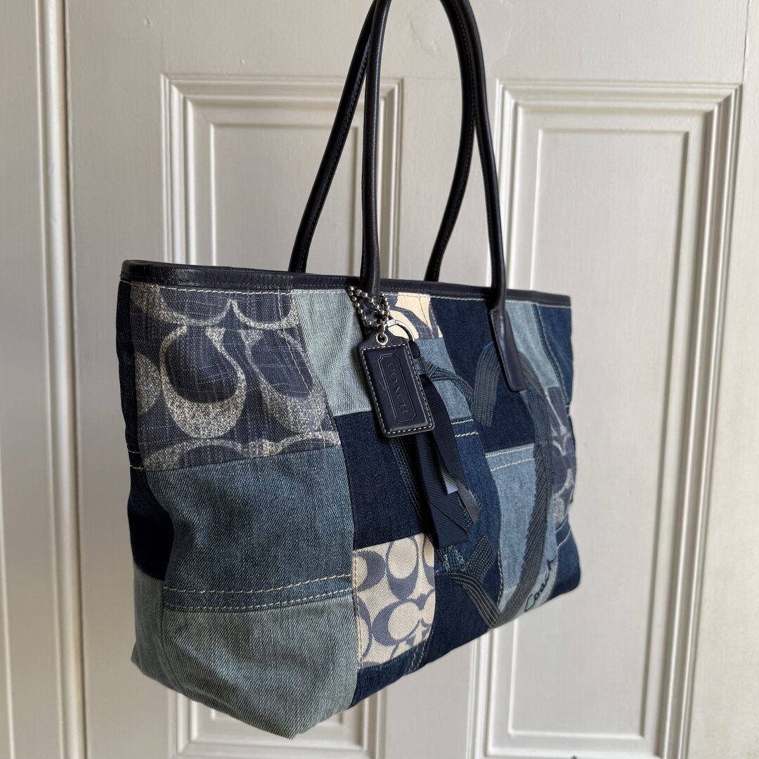 Coach Patchwork Signature Denim Tote Bag