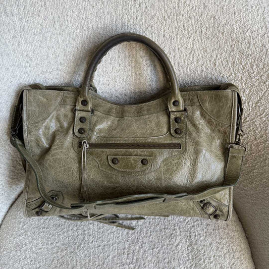 2006 Balenciaga The City Leather Green Handbag