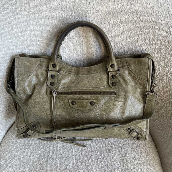 2006 Balenciaga The City Leather Green Handbag