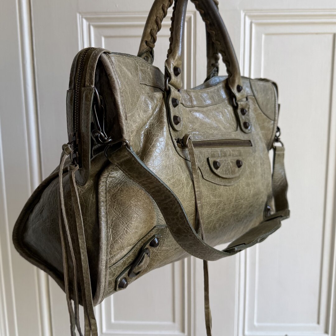 2006 Balenciaga The City Leather Green Handbag
