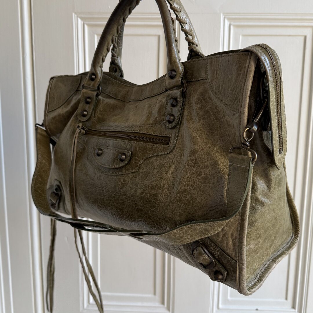 2006 Balenciaga The City Leather Green Handbag