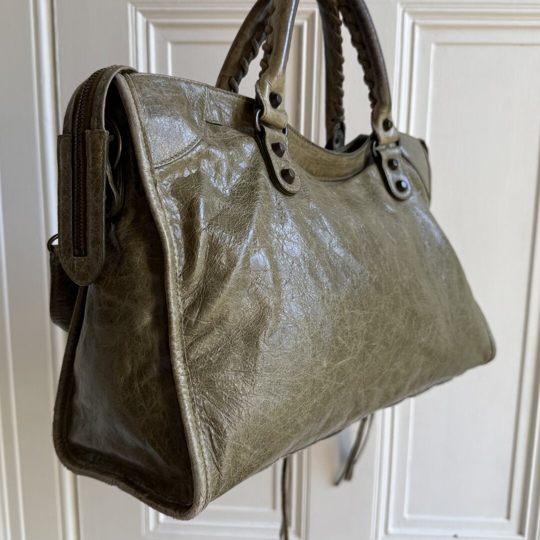 2006 Balenciaga The City Leather Green Handbag