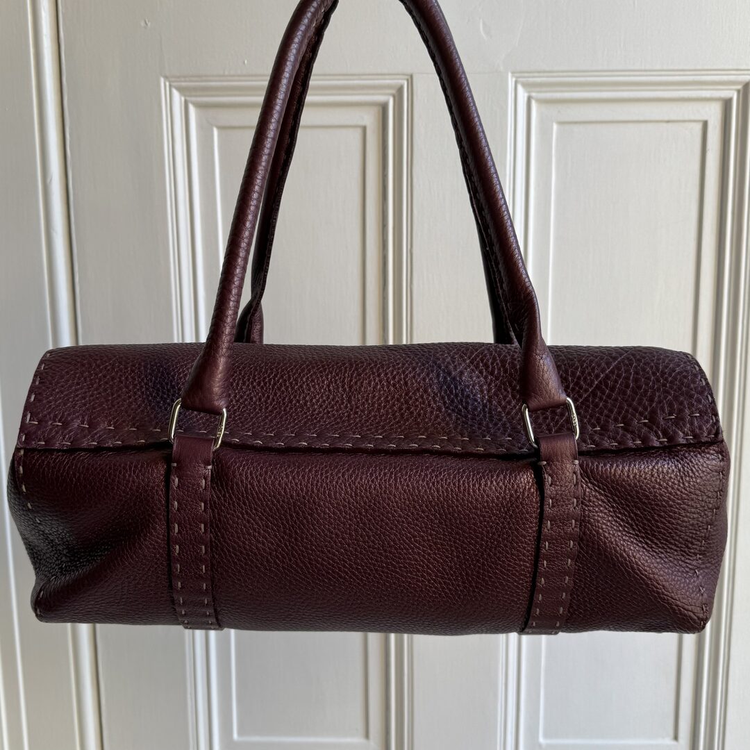 Fendi Selleria Bordeaux Leather Shoulder Bag