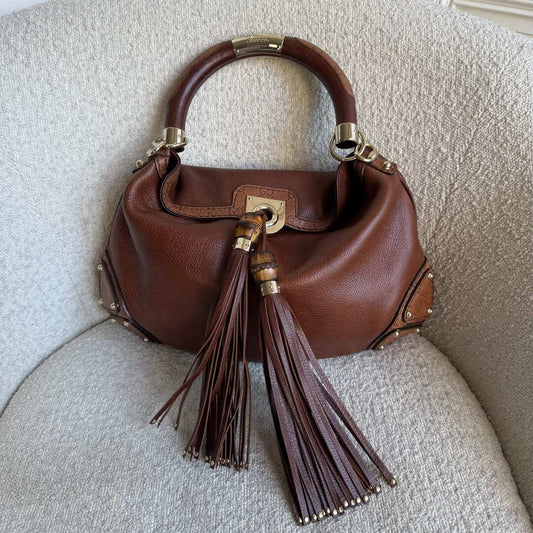 Gucci Indy Guccissima Brown Leather Shoulder Bag