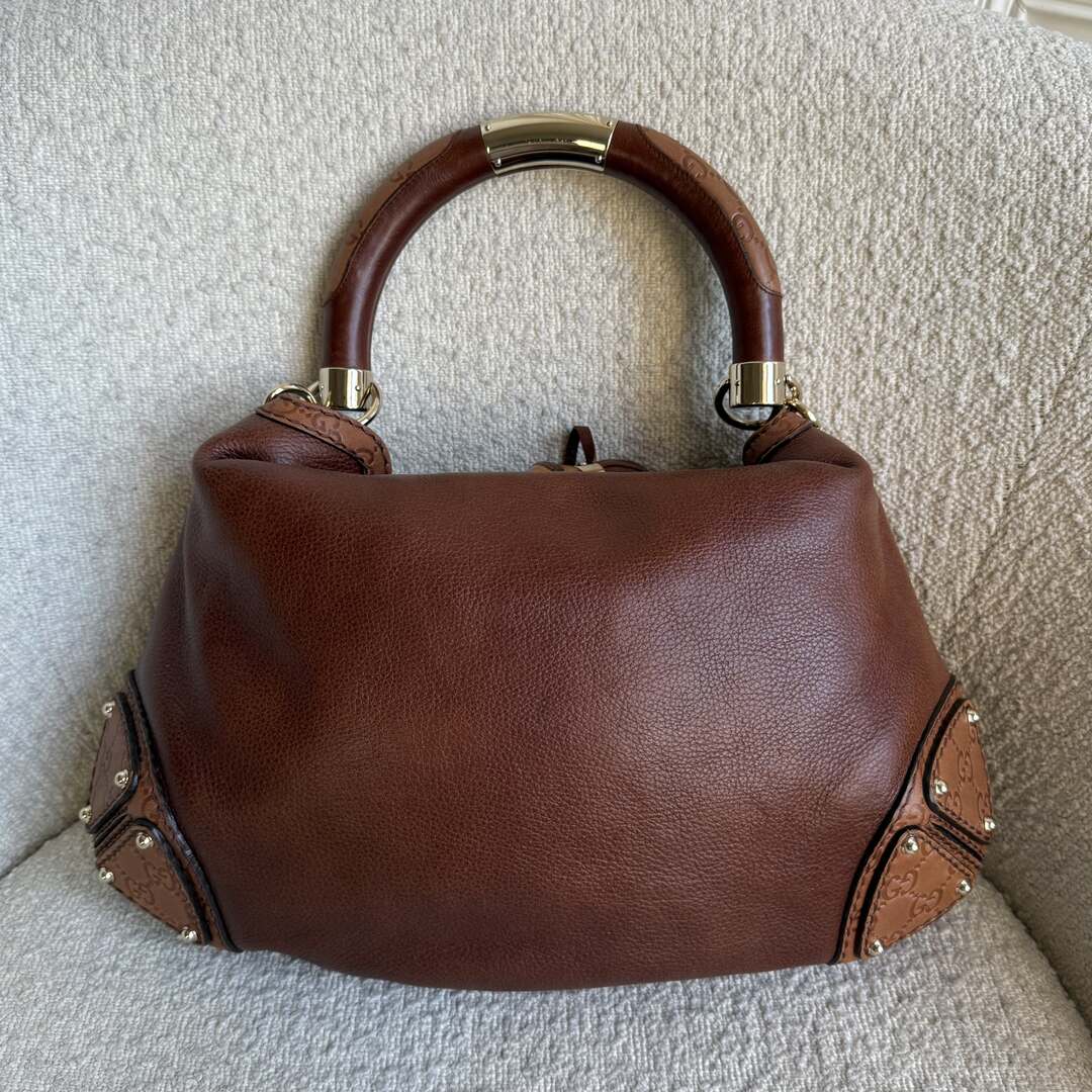 Gucci Indy Guccissima Brown Leather Shoulder Bag