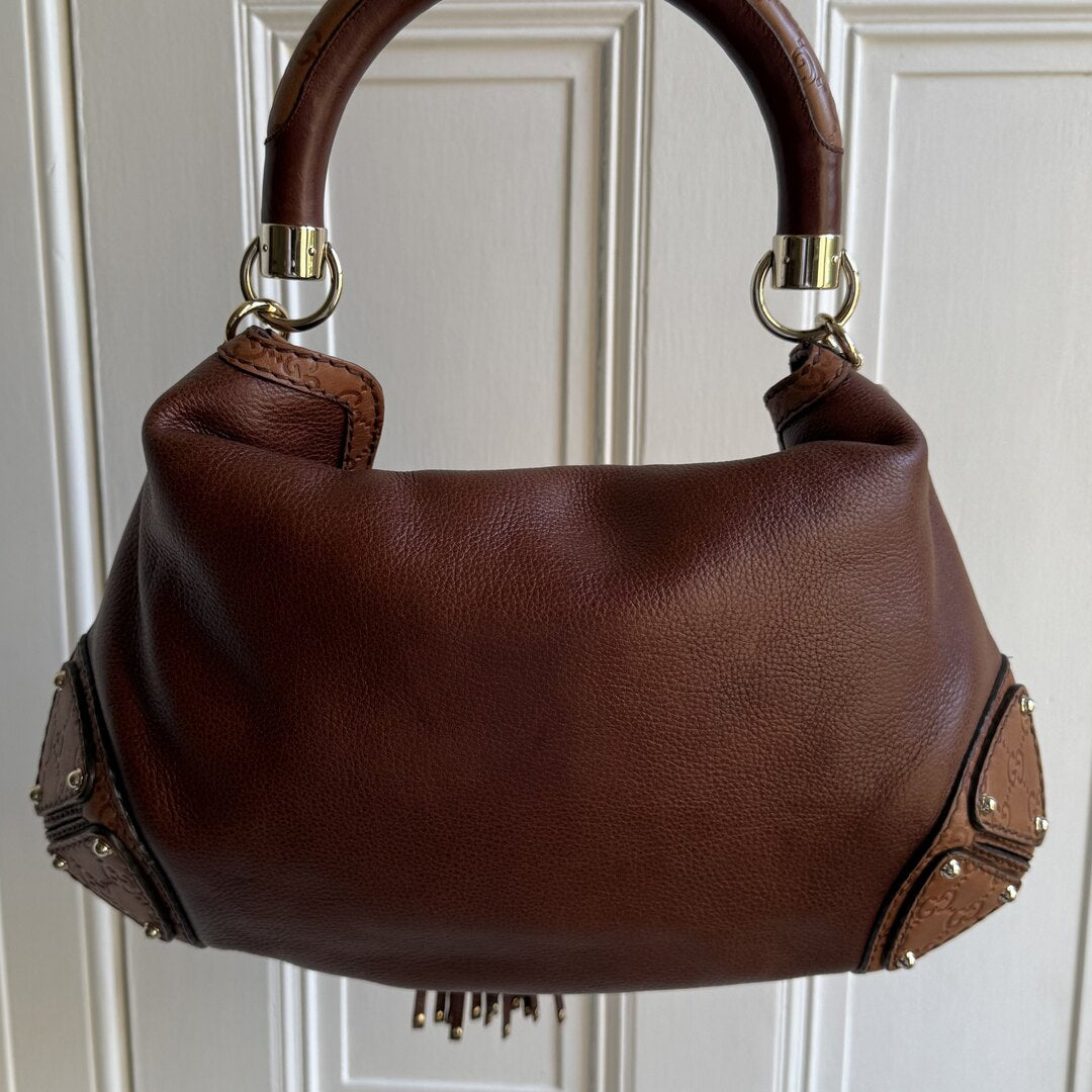 Gucci Indy Guccissima Brown Leather Shoulder Bag