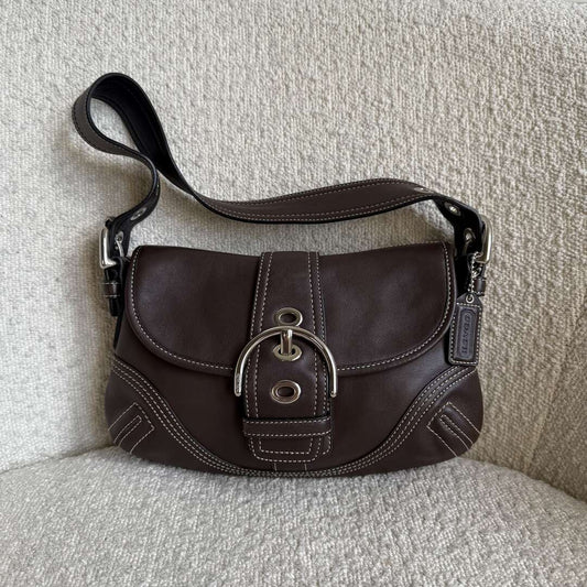 Coach Mini Soho Leather Dark Brown Shoulder Bag