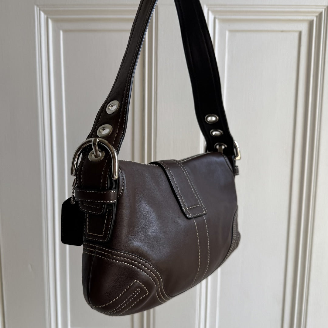 Coach Mini Soho Leather Dark Brown Shoulder Bag