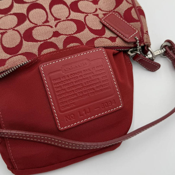 Rare Coach Signature Demi Red Shoulder Bag