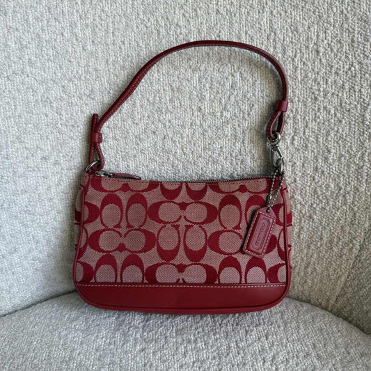Rare Coach Signature Demi Red Shoulder Bag