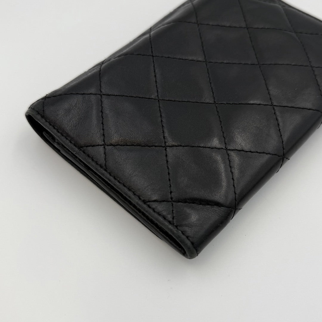 2005 Chanel CC Cambon Black Leather Wallet