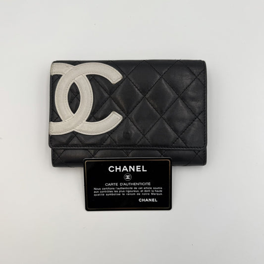 2005 Chanel CC Cambon Black Leather Wallet