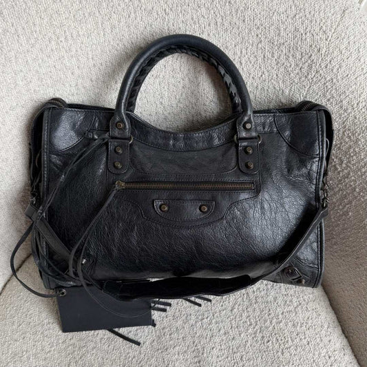 2010 Balenciaga The City Leather Black Bag