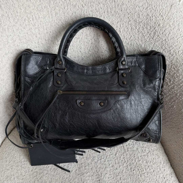 2010 Balenciaga The City Leather Black Bag
