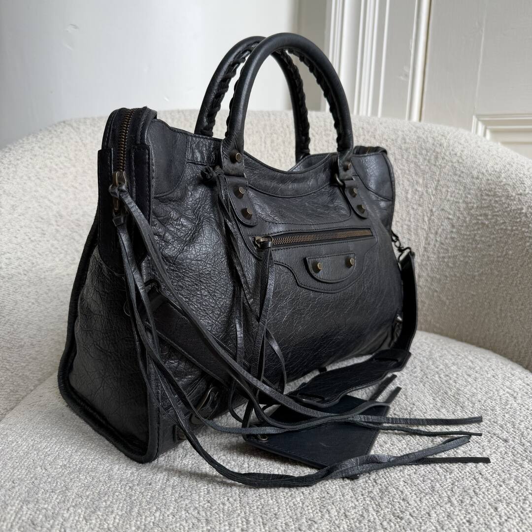 2010 Balenciaga The City Leather Black Bag