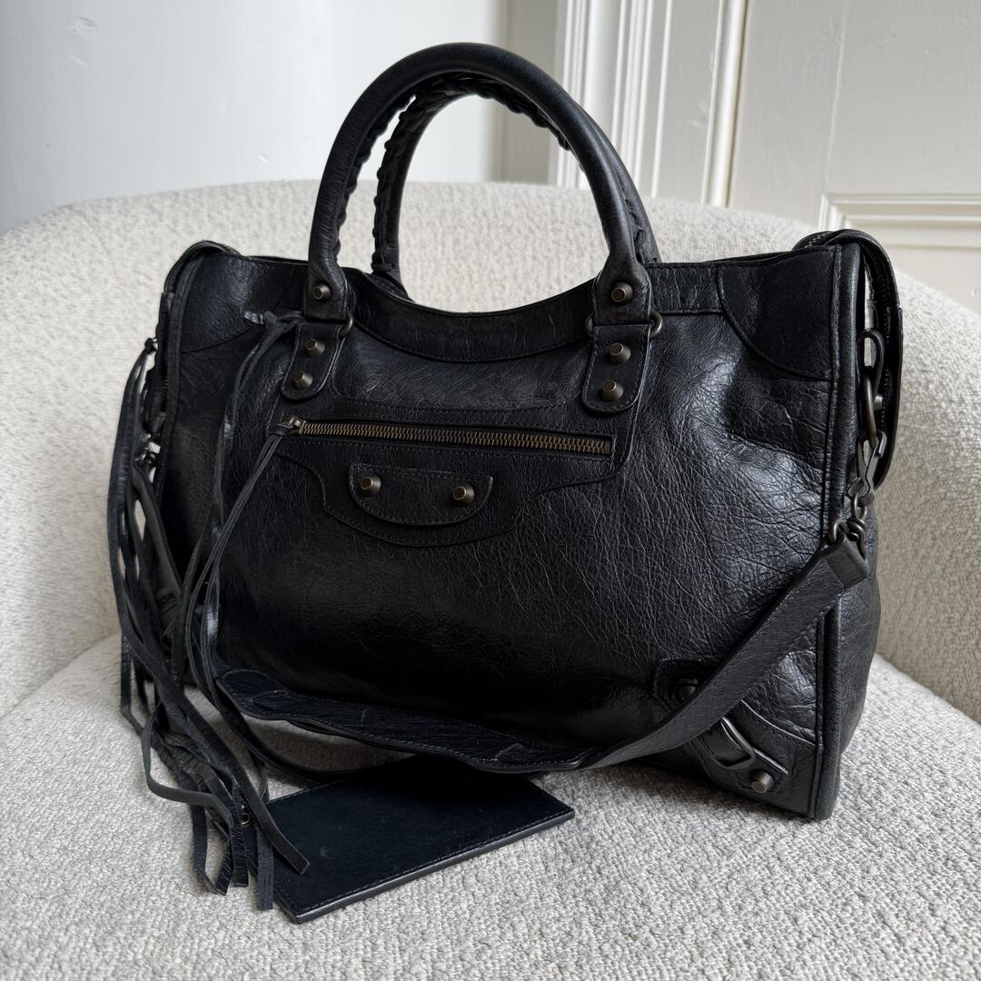 2010 Balenciaga The City Leather Black Bag