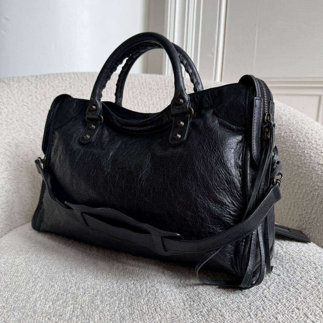 2010 Balenciaga The City Leather Black Bag