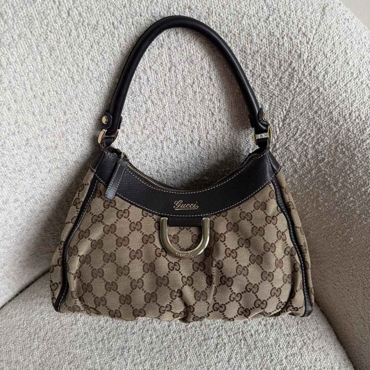 Gucci GG Canvas Abbey Brown Shoulder Bag