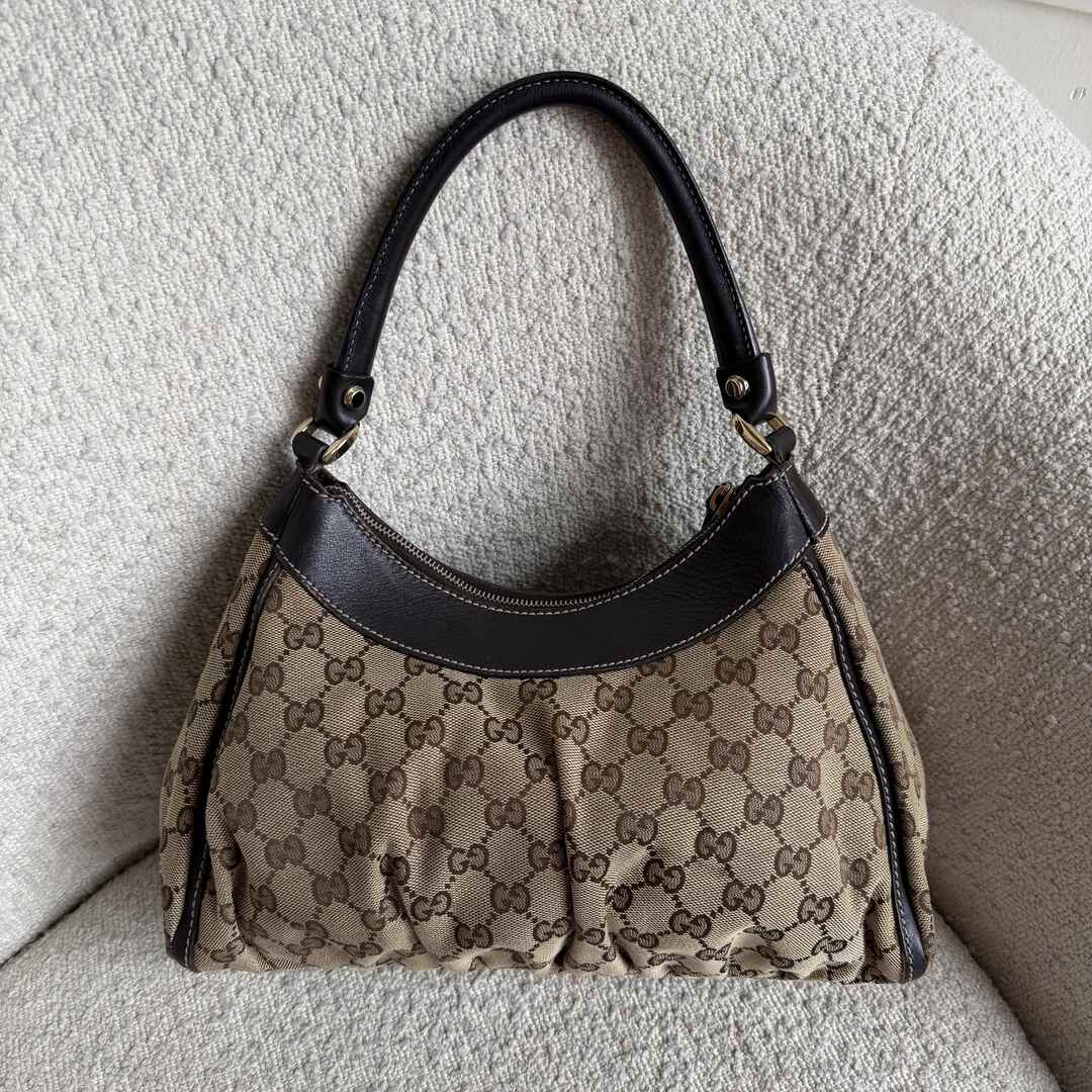 Gucci GG Canvas Abbey Brown Shoulder Bag