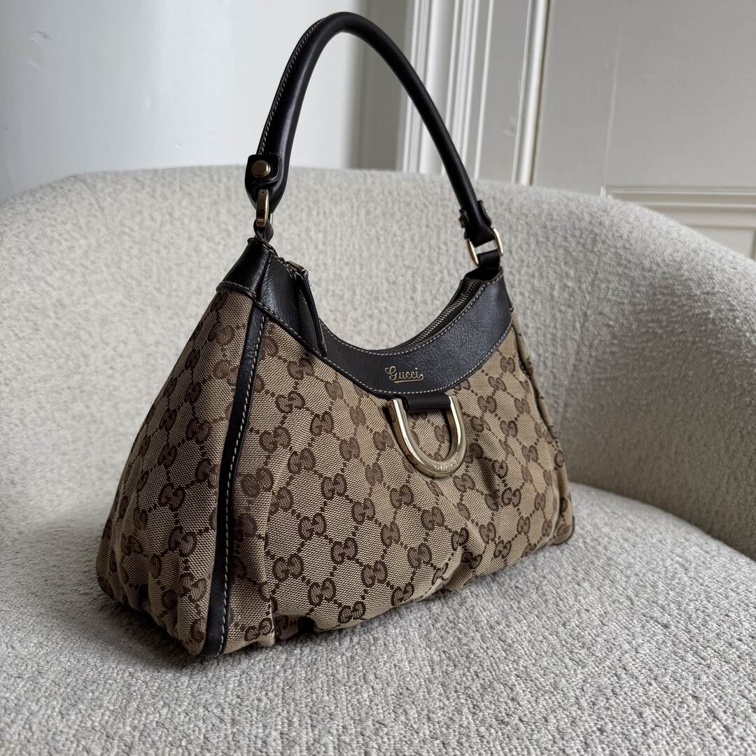 Gucci GG Canvas Abbey Brown Shoulder Bag