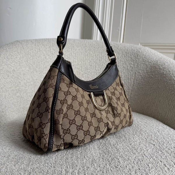 Gucci GG Canvas Abbey Brown Shoulder Bag