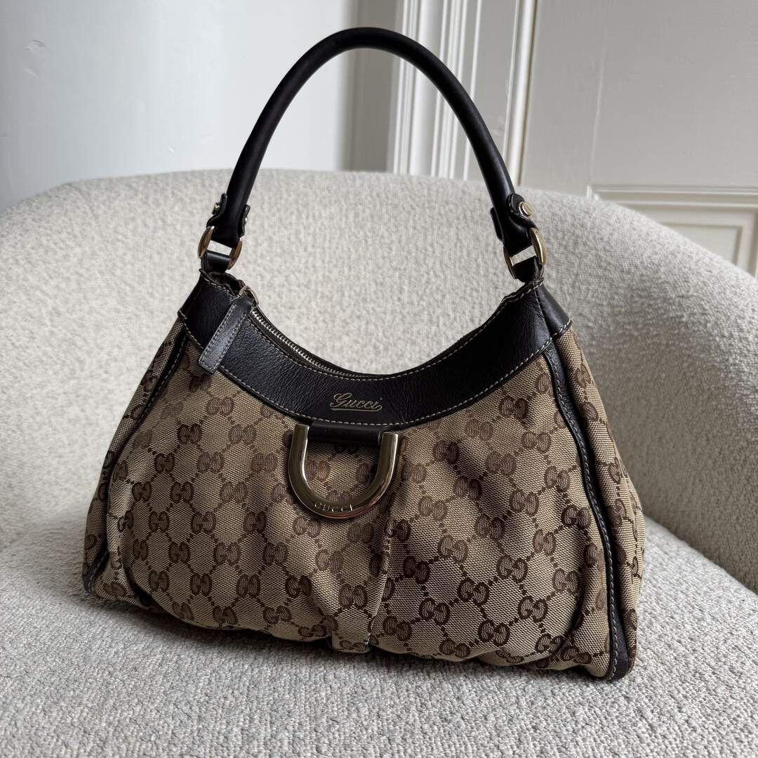 Gucci GG Canvas Abbey Brown Shoulder Bag