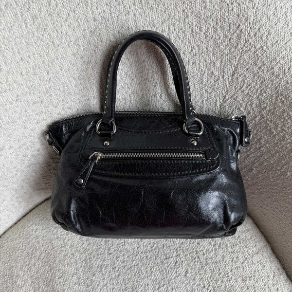 Miu Miu Studded Charm Black Leather Mini Shoulder Bag