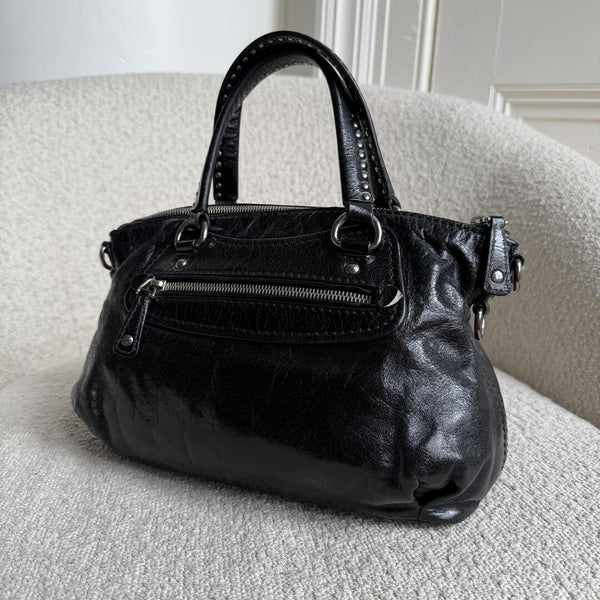Miu Miu Studded Charm Black Leather Mini Shoulder Bag