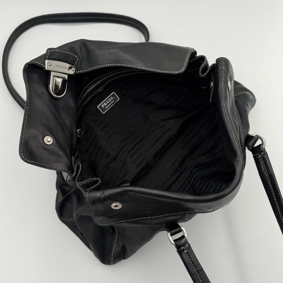 Prada Easy Leather Black Shoulder Bag