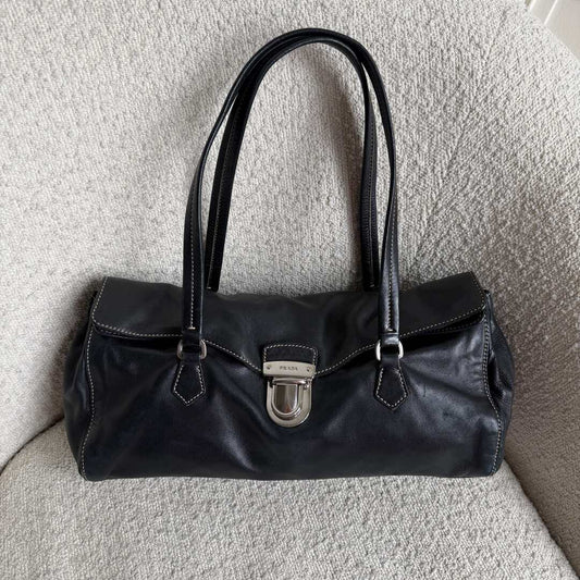 Prada Easy Leather Black Shoulder Bag