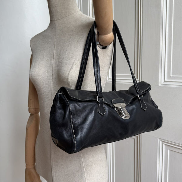 Prada Easy Leather Black Shoulder Bag