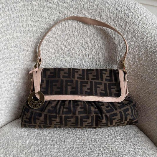 Fendi Zucca Chef Baby Pink Shoulder Bag