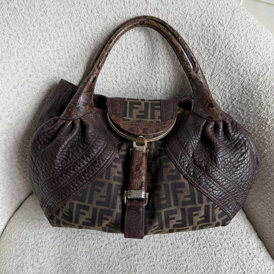 Fendi Zucca Spy Dark Brown Handbag