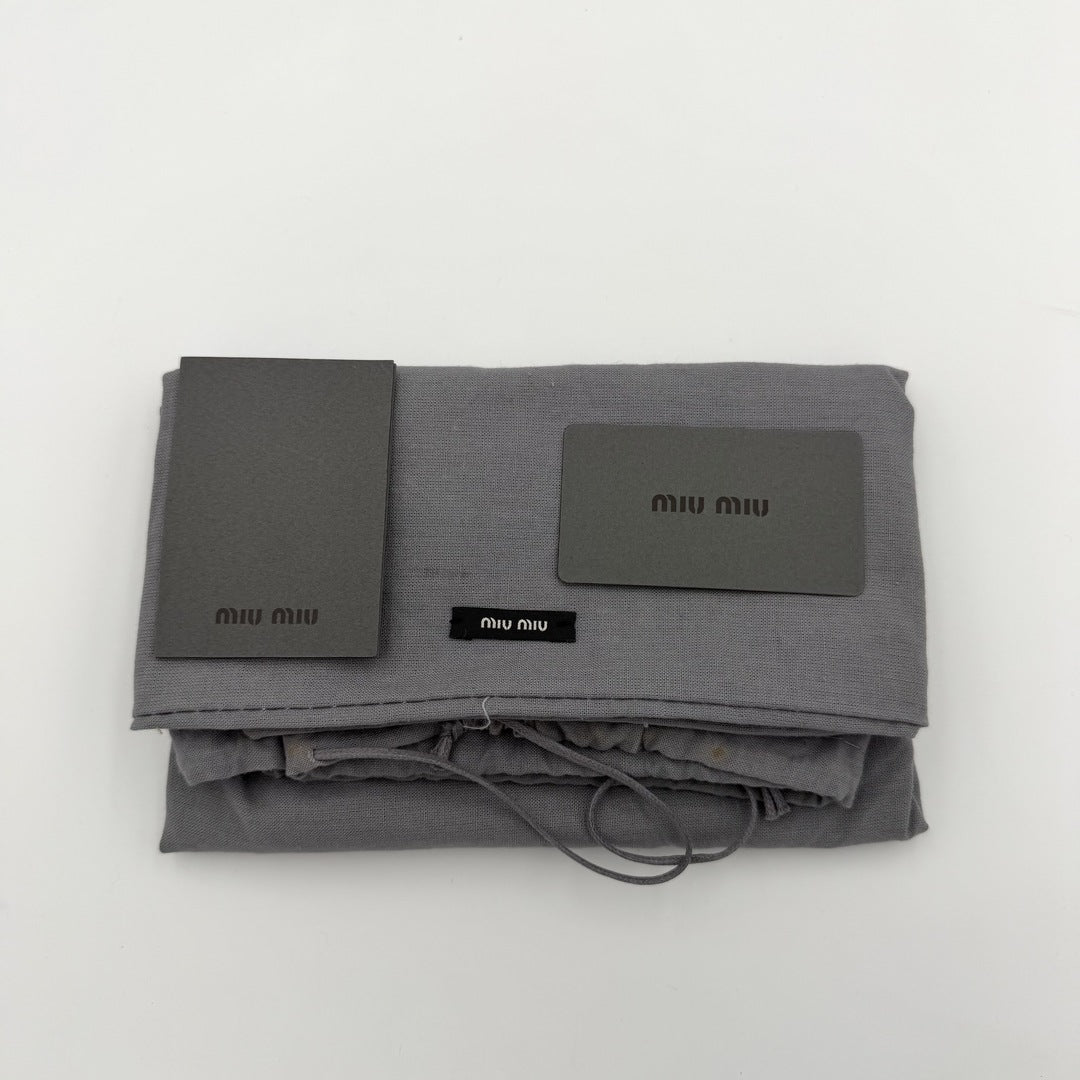 Miu Miu Black Leather Hobo Shoulder Bag