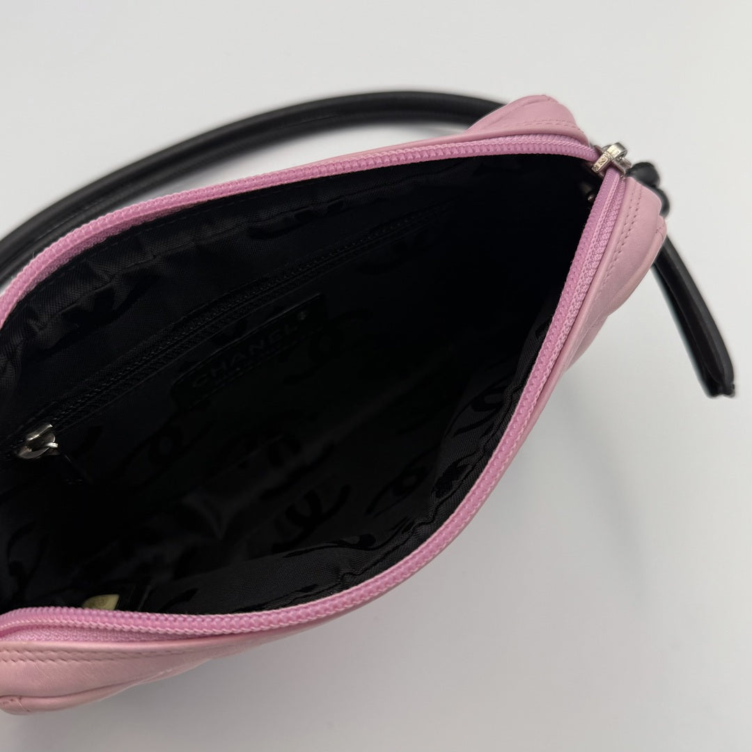 2004 Chanel Cambon Quilted Pink Mini Shoulder Bag