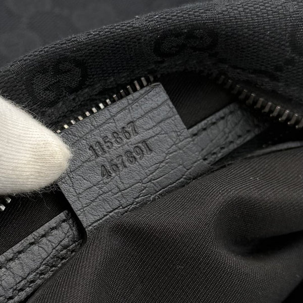 Gucci GG Canvas Horsebit Hobo Black Shoulder Bag
