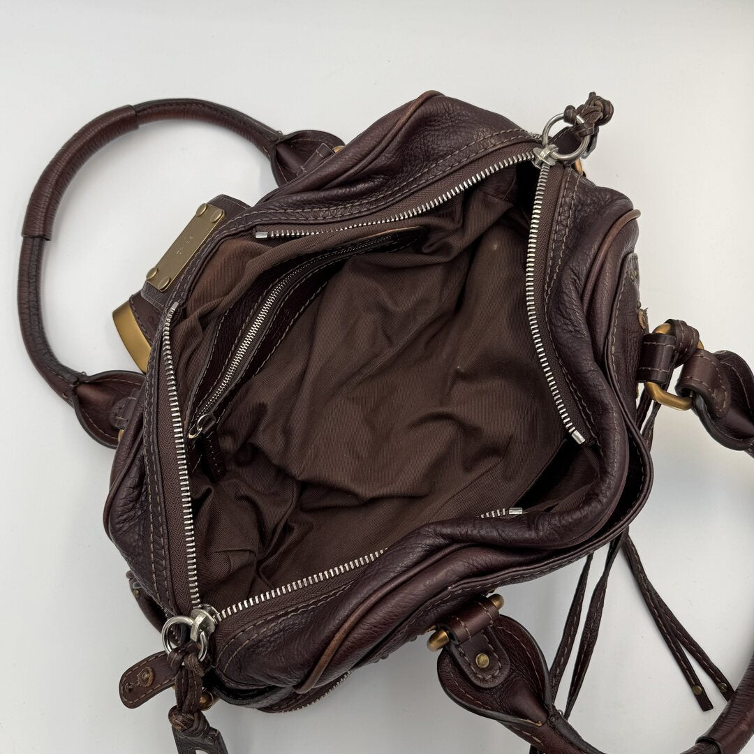 Chloe Paddington Leather Chocolate Brown Shoulder Bag