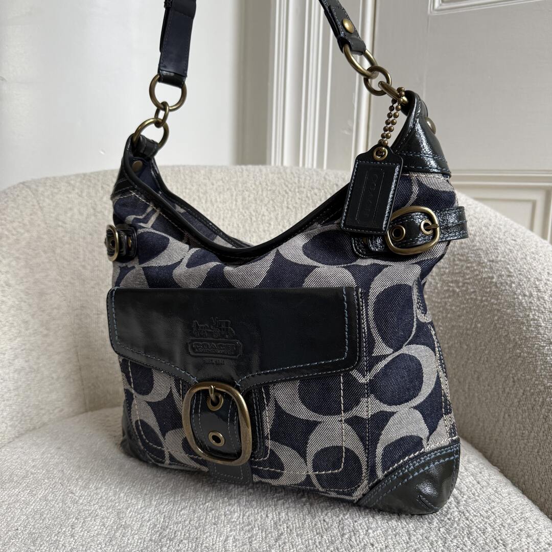 Coach Signature Denim Shoulder Bag