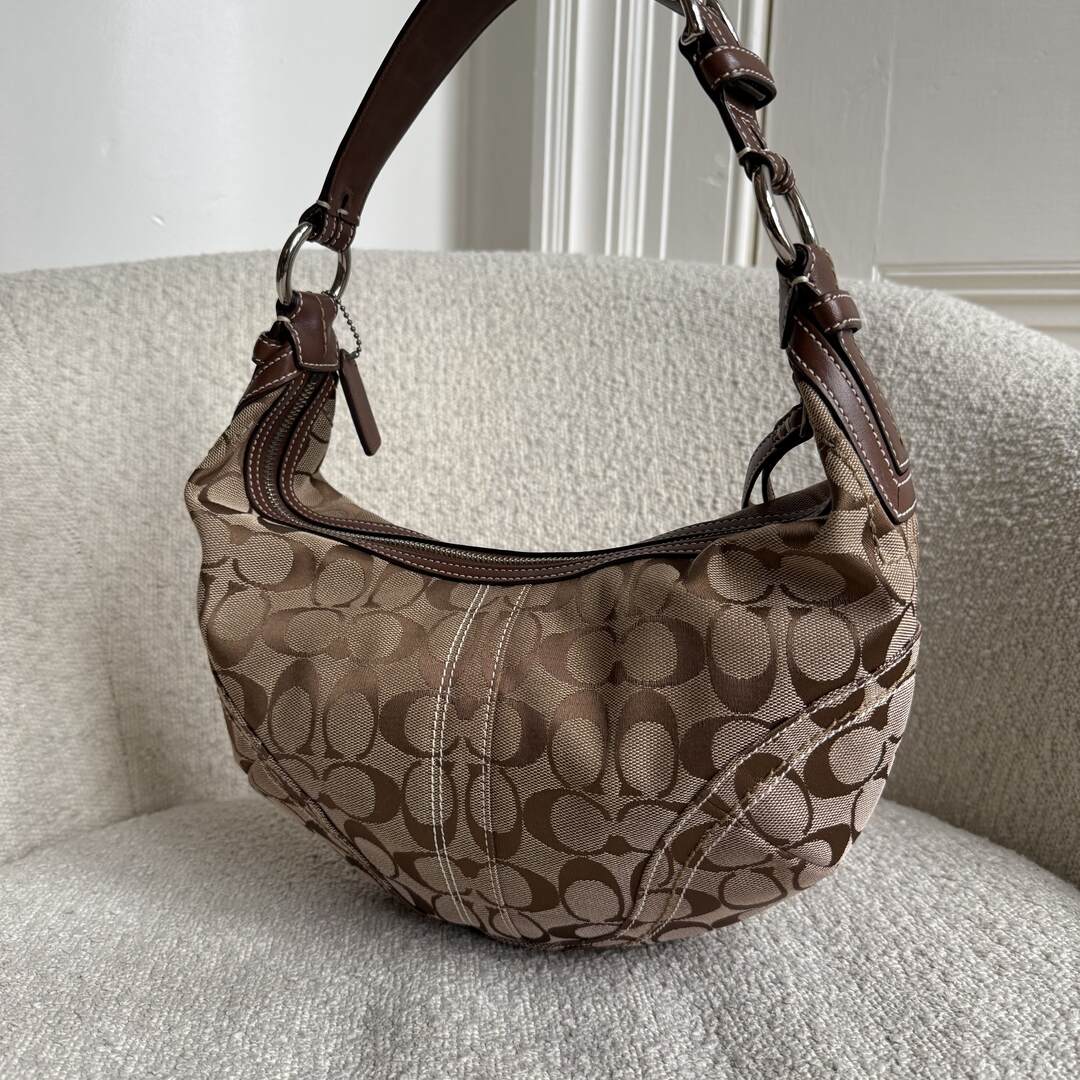 Coach Signature Croissant Brown Shoulder Bag