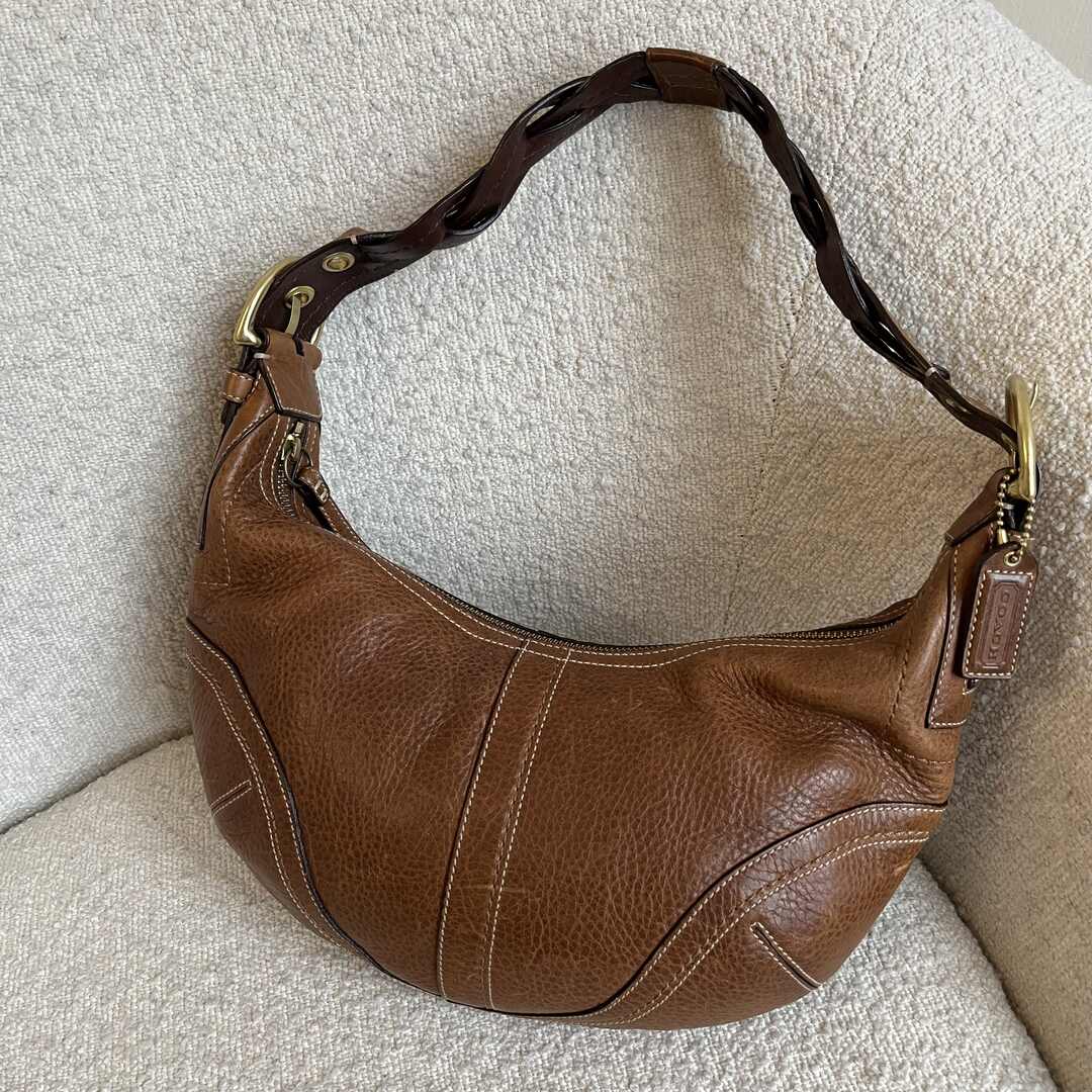 Coach Croissant Leather Brown Shoulder Bag