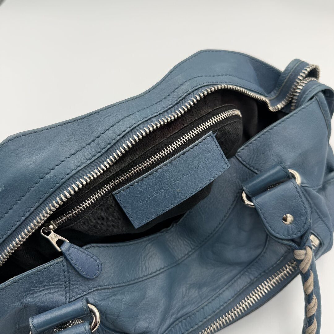 2009 Balenciaga The Giant City 21 Leather Blue Bag