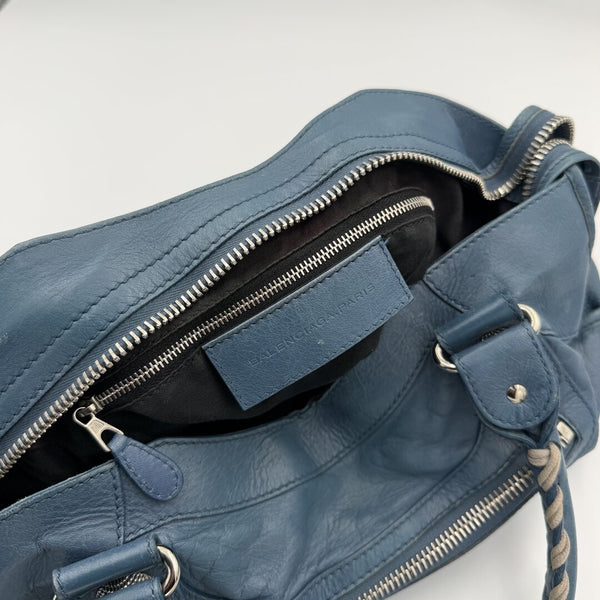 2009 Balenciaga The Giant City 21 Leather Blue Bag