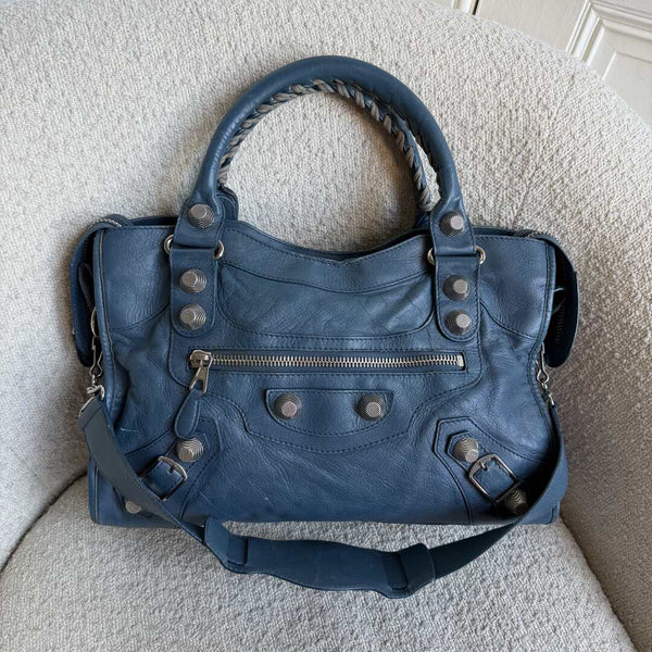 2009 Balenciaga The Giant City 21 Leather Blue Bag