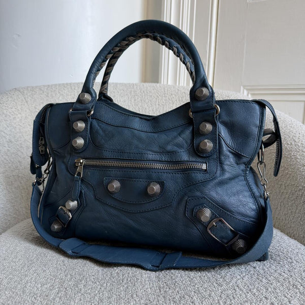 2009 Balenciaga The Giant City 21 Leather Blue Bag