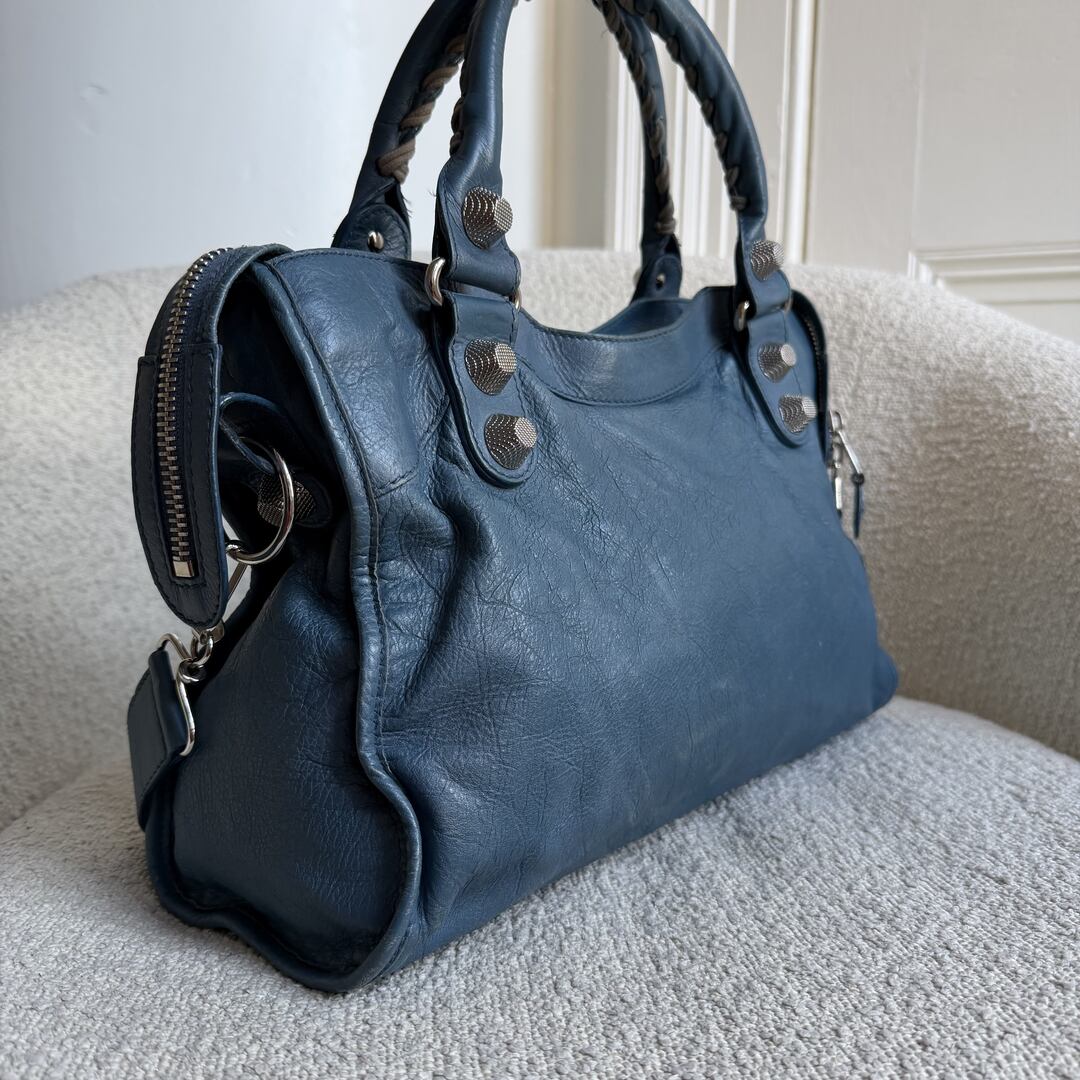2009 Balenciaga The Giant City 21 Leather Blue Bag