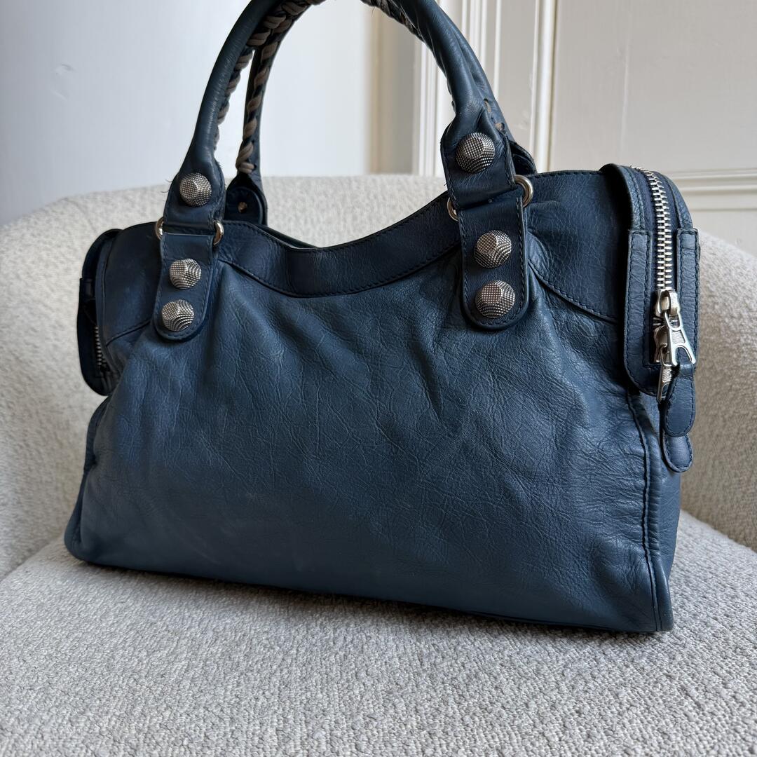 2009 Balenciaga The Giant City 21 Leather Blue Bag