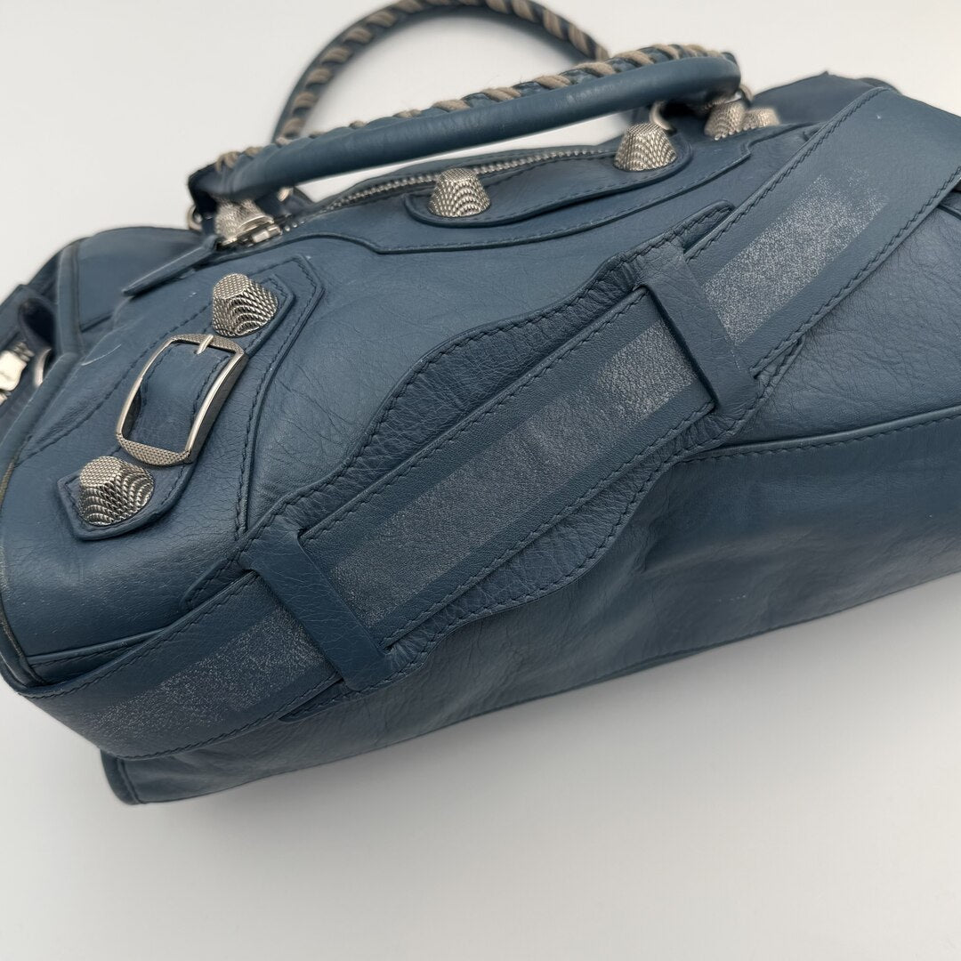 2009 Balenciaga The Giant City 21 Leather Blue Bag