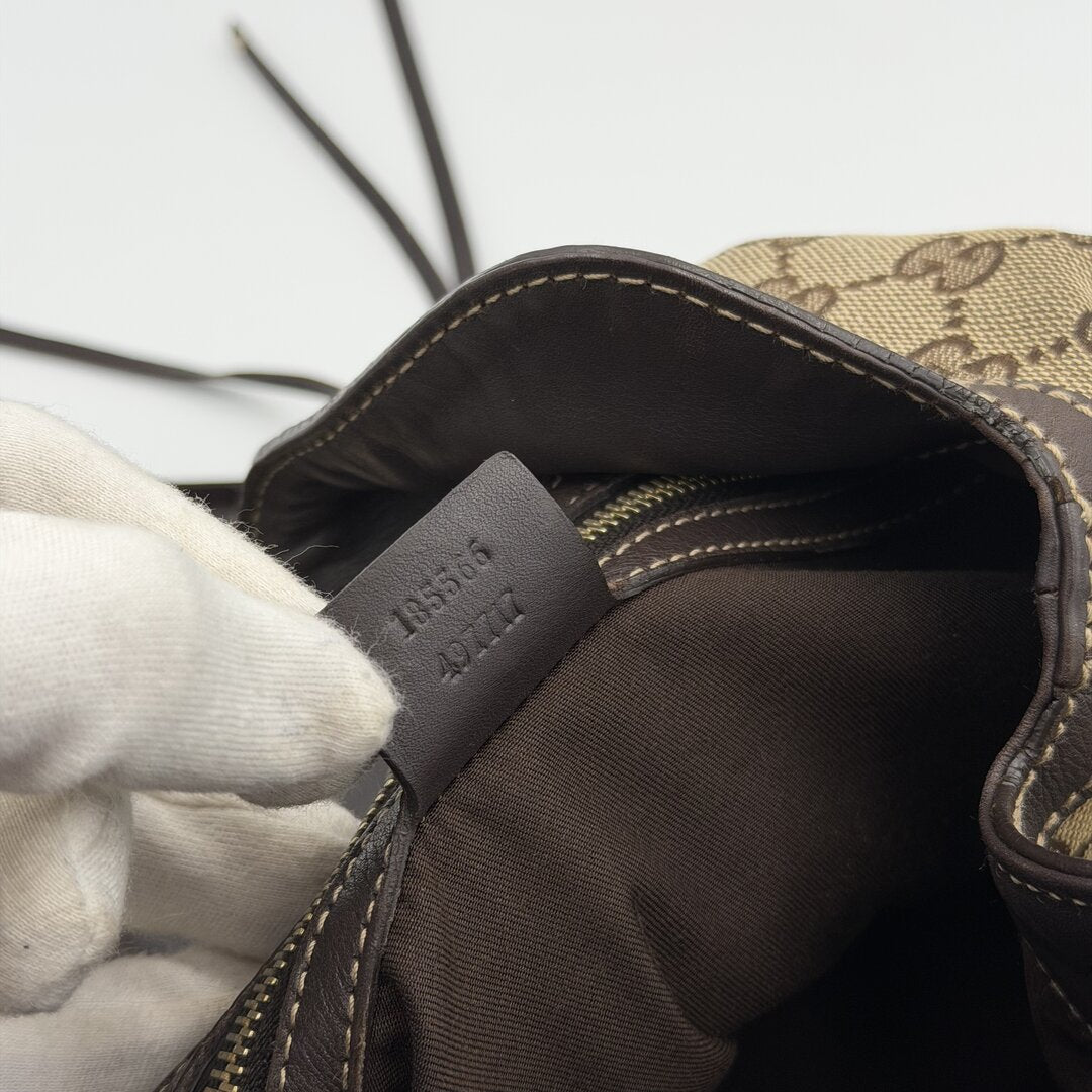 Gucci GG Canvas Indy Bamboo Brown Handbag