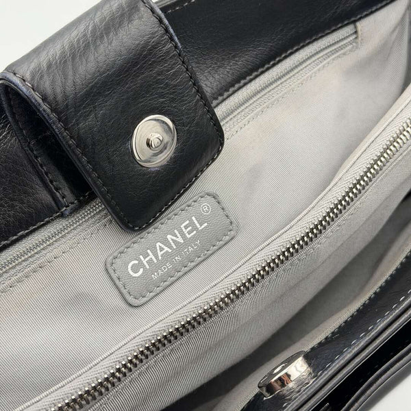 2014 Chanel Executive Cerf Caviar Black Leather Tote Bag