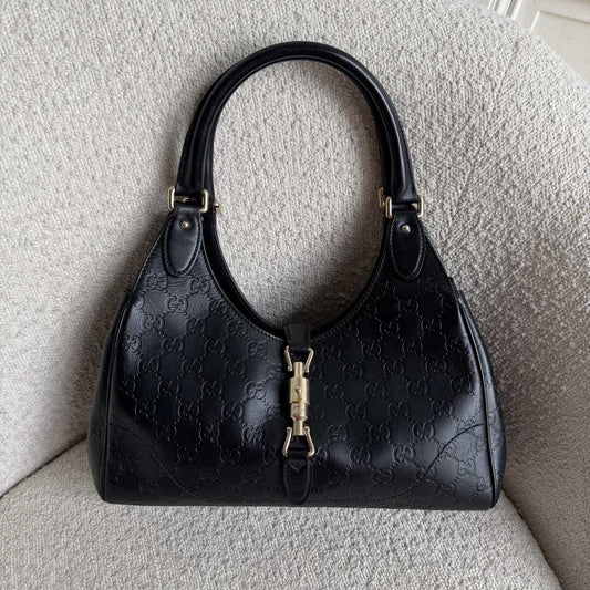 Gucci Guccissima Jackie Leather Black Shoulder Bag